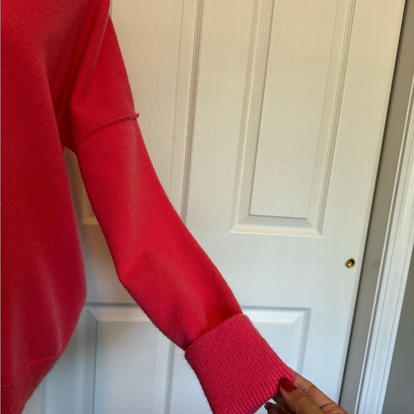 Abela V neck sweater cuffed sleeves, soft material,winter size Small Coral - Picture 6 of 13